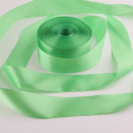 Satin ribbon, 50 mm × 100 ± 5 m, the color is light green