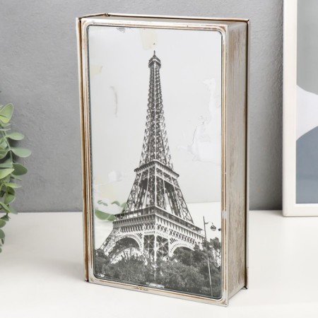 Broke-book metal, glass "Eiffel Tower" 26x16x5 cm-1
