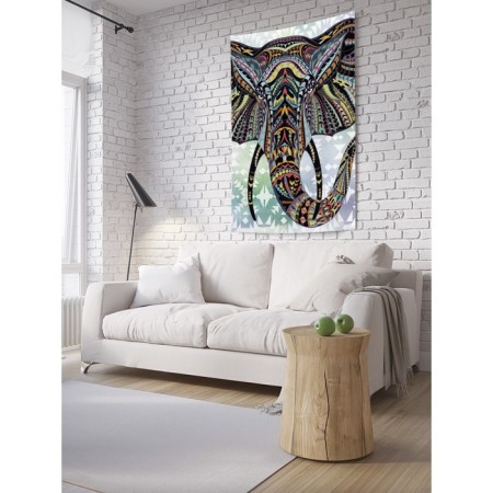 Decorative panel with photo printing "Elephant vision", vertical, size 150x200 cm