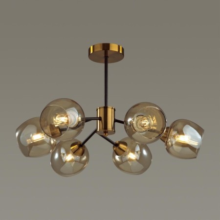 Cell chandelier Lumion. Odell, 6x60W, e27, black color, bronze