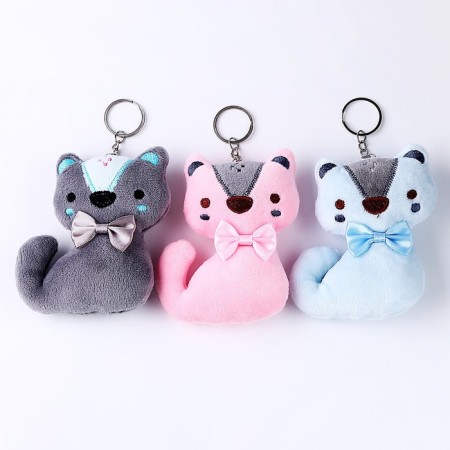 Soft toy "cat", on a key fob, 11 cm, mix-2