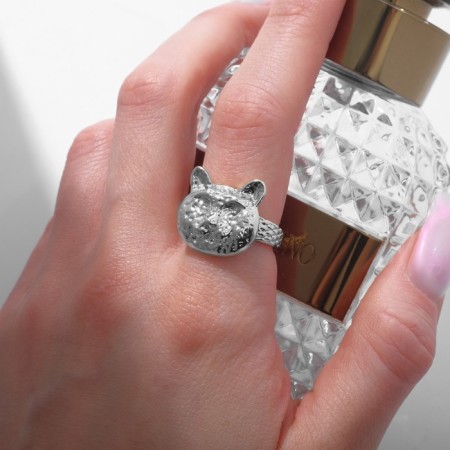 The Tiger ring is angry, the color is silver, dimensionless-2