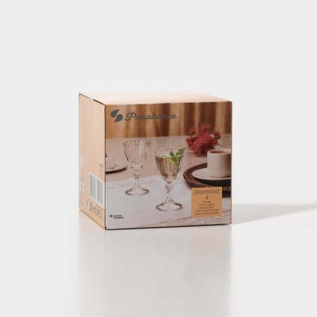 Set of glass glasses Diamond, 49 ml, 4 pcs-6