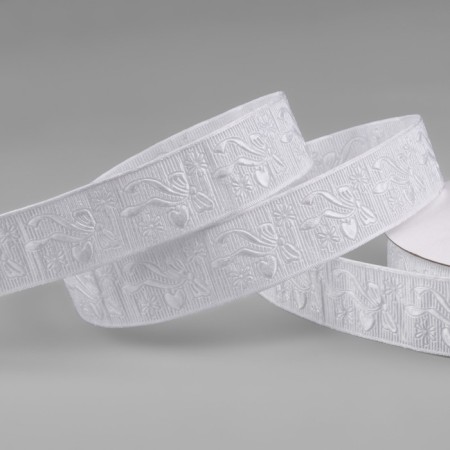 Decorative tape "Bant", 25 mm, 23 ± 1 m, white color No. 5