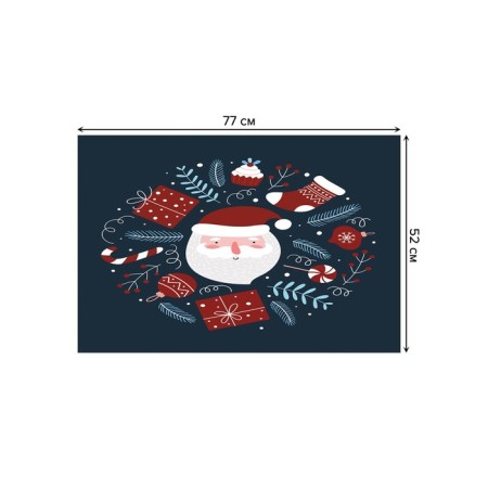 Bathroom mat "Happy Santa Claus", anti -slip, size 52x77 cm-1