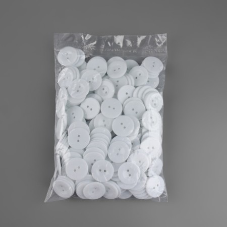 Button 2 punctures, d = 25 mm, white color-3