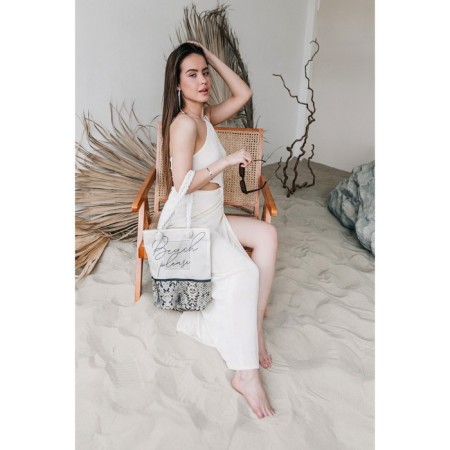 Bag Women's beach on lightning, white color-7