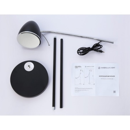 Floor lamp with a switch on the wire Ambrella Light, Floor, TR97681, E27, Black Color-3