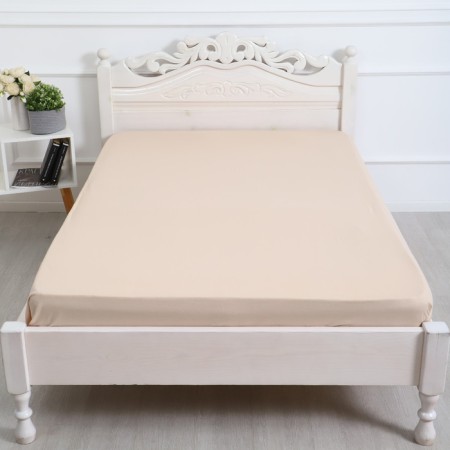 Bishop on the elastic band atra 140x200x20, color beige calico 120g/m, cotton-1