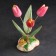 Souvenir tulips with a butterfly, 3 flowers, pink, selenite