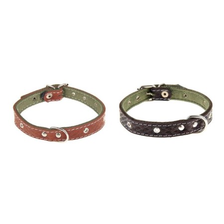 Collar combined leather/tarpaulin, 46 x 2 cm, dimensionless mix of flowers-1