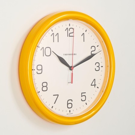 Wall clock, series: classic, d = 24 cm, yellow rim-1