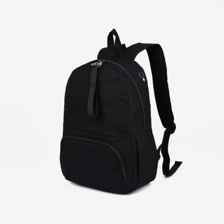 School backpack of textiles on lightning, 3 pockets, Fulldorn, Black color
