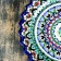 Plate of the Rishtan ceramics "Flowers", blue, embossed, 23 cm