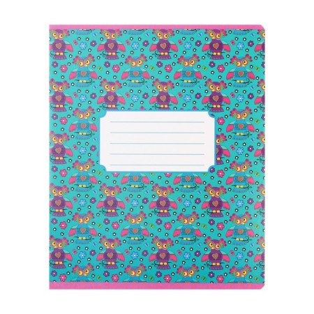 Notebook 12 sheets in the slanting line "Ptashki", covered coated cardboard, VD-LK, OFSET BOCT, MIX-1