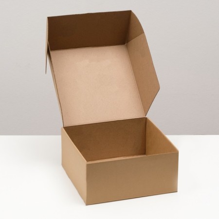 Self -assembly box, craft, brown 25 x 25 x 12 cm-2