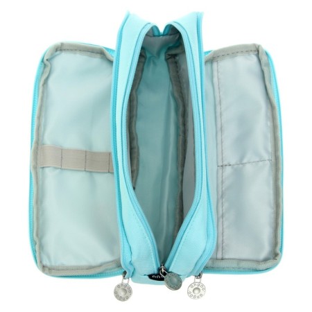 School pencil case on a zipper 3-section, blue-4