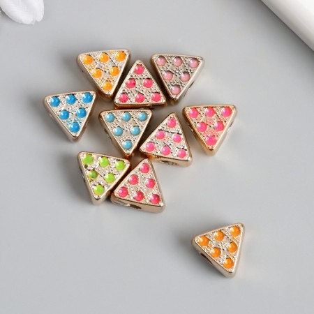 Bead for creativity plastic "Triangle in Pollets" MIX 0.8x1.2x1.2 cm-1