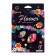 Pencils 18 flowers in a cardboard box, hexagonal, wooden, flowers on a black mix