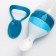 A bottle for feeding, silicone, with a spoon, from 5 months, 90 ml, blue color