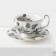 Service Porcelain Tea Black Rose, 12 items: 6 mugs 220 ml, 6 saucer d = 15 cm, white color