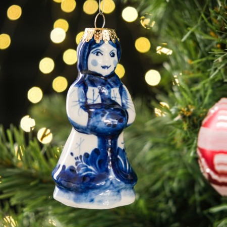 Souvenir on the tree "Snow Maiden", 9 cm, gzhel-6