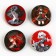 Metal anime icon, “black red” set, d = 38 mm, 4 pcs.