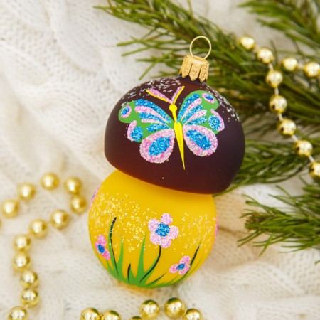 Christmas tree toy "Mushroom Borovik" H-8.2 cm, mix-2