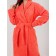 Women's bathrobe, with a shack, size 64-66, coral color