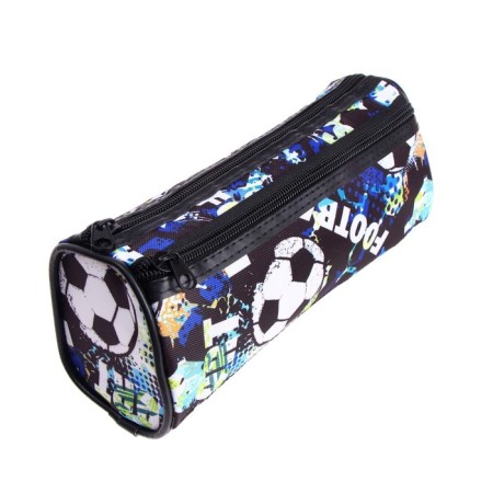 School Penal Tubul on a zipper, 2 departments, "Football", mix-5