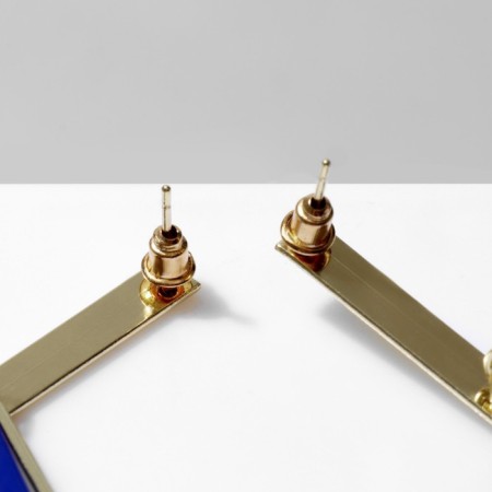 Earrings Assorted "Illusion", blue color in gold-1
