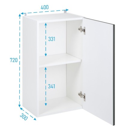 Hinged cabinet 400 Helga, 400x300x720, white/olive software MDF-1