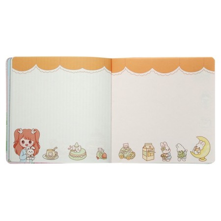 Gift notebook, A6, 132 sheets, color block, with a stream on a magnet, PVC cover, "anime", mix-7