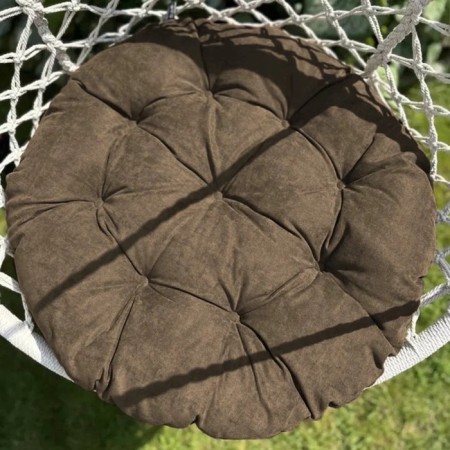 Pillow for swing "Tina", diameter 60 cm, brown color-2