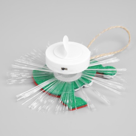 Light suspension "Snowman" 10 cm, batteries LR44x3, glow of multi-2