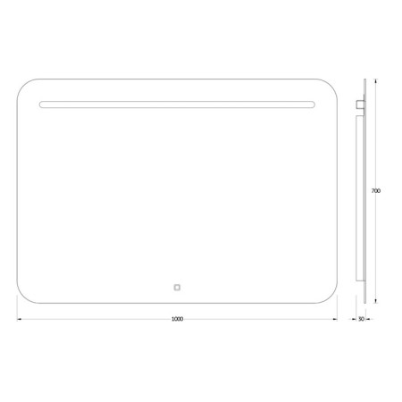 Evororm mirror, built into the LED, touch switch, 8.5W, 100x70 cm, neutral bean-1