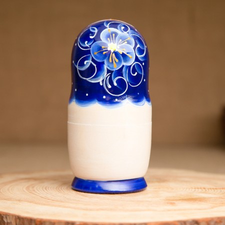 Matryoshka 5 puppet "Nina" blue, 14-15cm, manual painting.-3