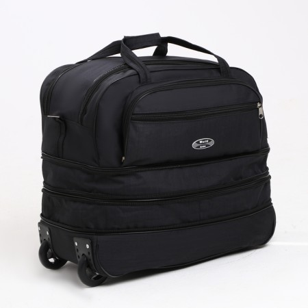 Road bag on wheels, a lightning department, with an increase, an outer pocket, black color-2