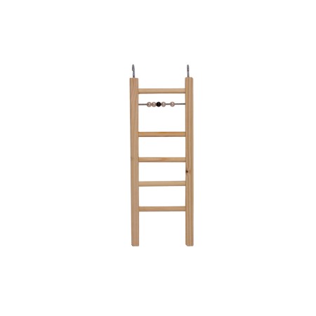 Bird ladder in a cage wooden, with beads, 7.1 x 0.8 x 9.5 cm