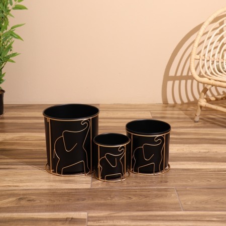 Kashpo on the stand "Zhm" metal (set 3 pcs), diameter 26, 21 and 16 cm