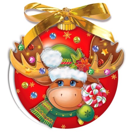 Set for manufacturing the postcard "New Year's ball. Elk"-1