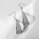 Earrings hanging "wave" arc, white color in silver, 7cm