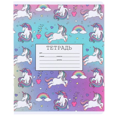 Notebook in a cage 18 sheets, 5 types of mix, cover coated cardboard, Minnie Mouse and unicorn-9