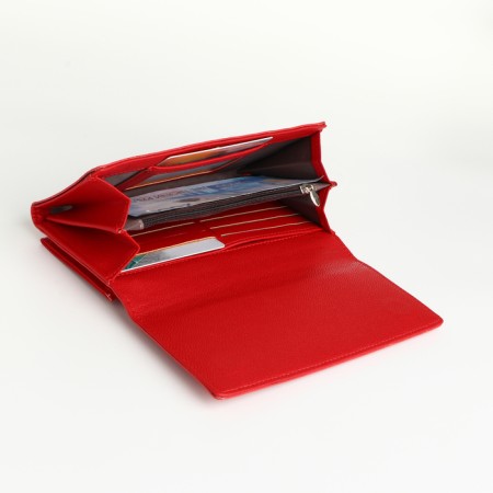 Women's wallet on magnets, red color-4