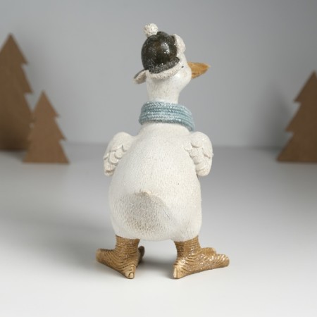 Souvenir Polystone "Goose in a hat-earmeling and scarf" 11.5x12.5x20 cm-3