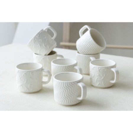 Ceramic "Swallows" white mug, 260 ml, white color-7