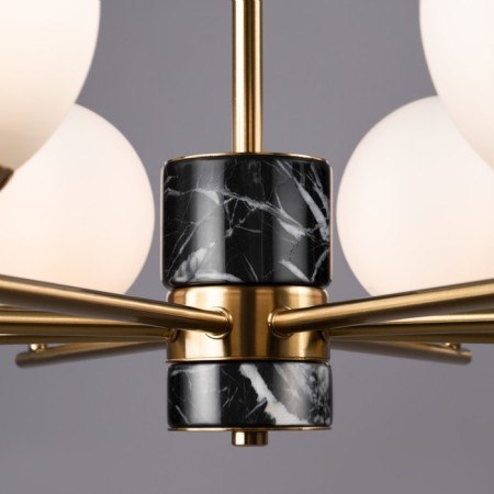 Suspended lamp Freya Fr5230PL-08BS Marble, 810x810x560 mm, E27, 8x60W, brass color-8