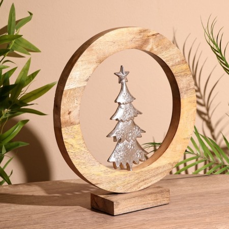 Interior souvenir in the wooden ring "Christmas tree" 30x8x33 cm