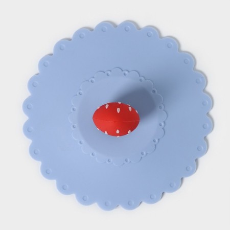 Silicon-shaped lid “Strawberry”, d = 11 cm, blue color-2