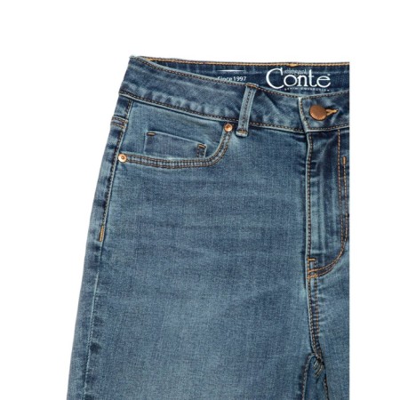 Jeans shortened female with cuts CONTE ELEGANT SKINNY, size XL, color MID MID Blue-9